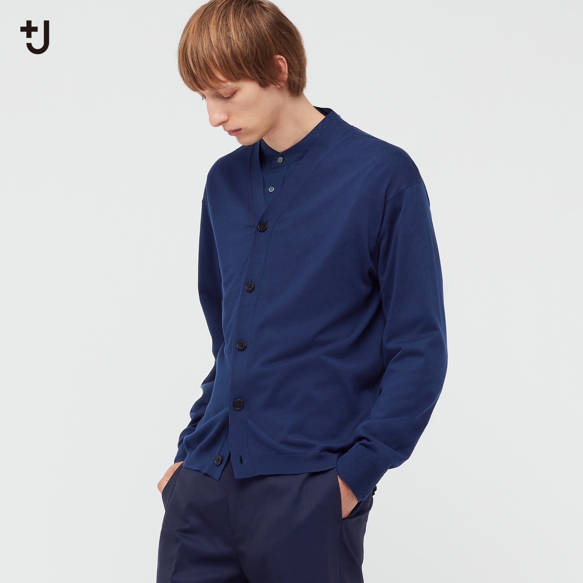 UNIQLO+J シルクコットンVネックカーディガン - カーディガン