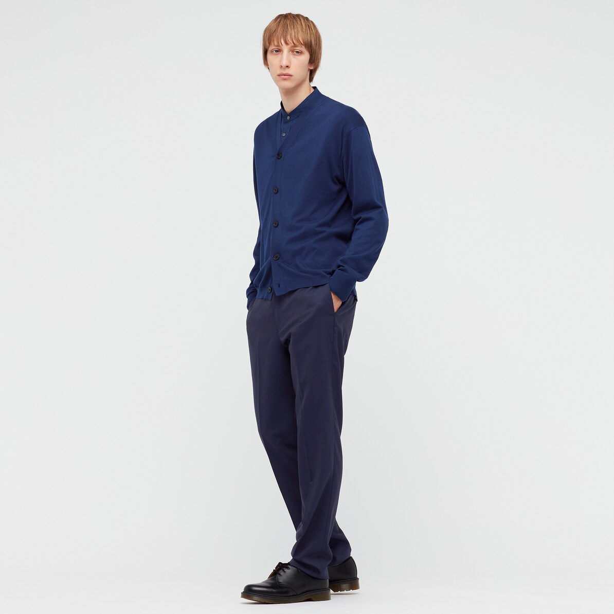 シルクコットンvネックカーディガン 長袖 Men ユニクロ