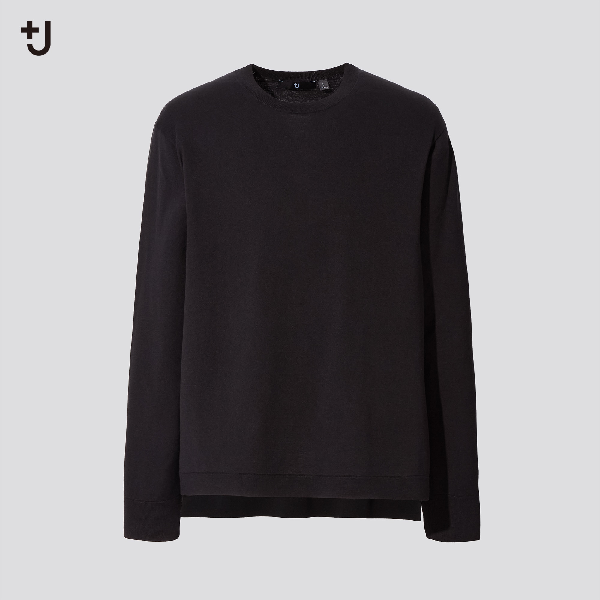 ユニクロ＋J シルクコットンクルーネックセーター(長袖) XL ブラック