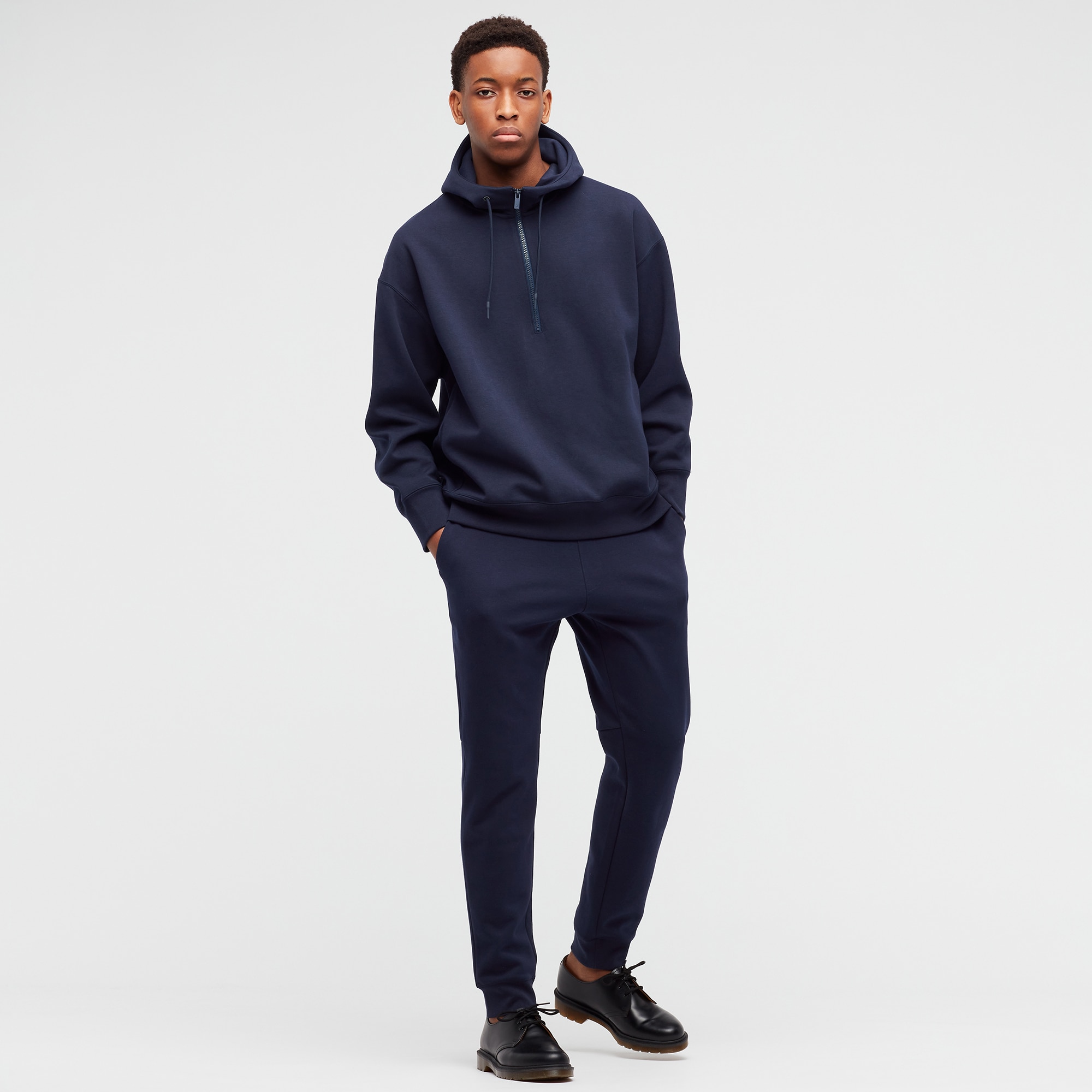 UNIQLOユニクロ +J ドライスウェット ハーフZIPパーカnavy M-me.com.kw