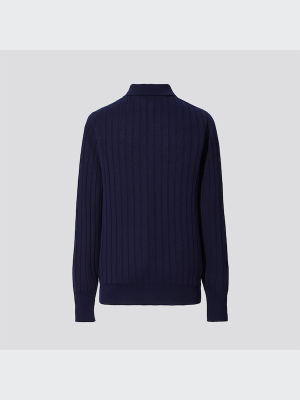 シルクコットンニットポロシャツ（長袖）