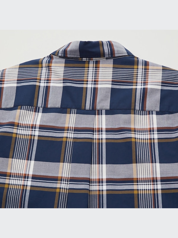 エクストラファインコットンチェックプルオーバーシャツ（半袖）