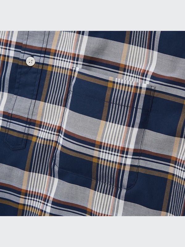 エクストラファインコットンチェックプルオーバーシャツ（半袖）