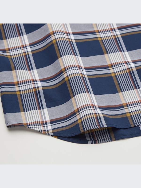 エクストラファインコットンチェックプルオーバーシャツ（半袖）