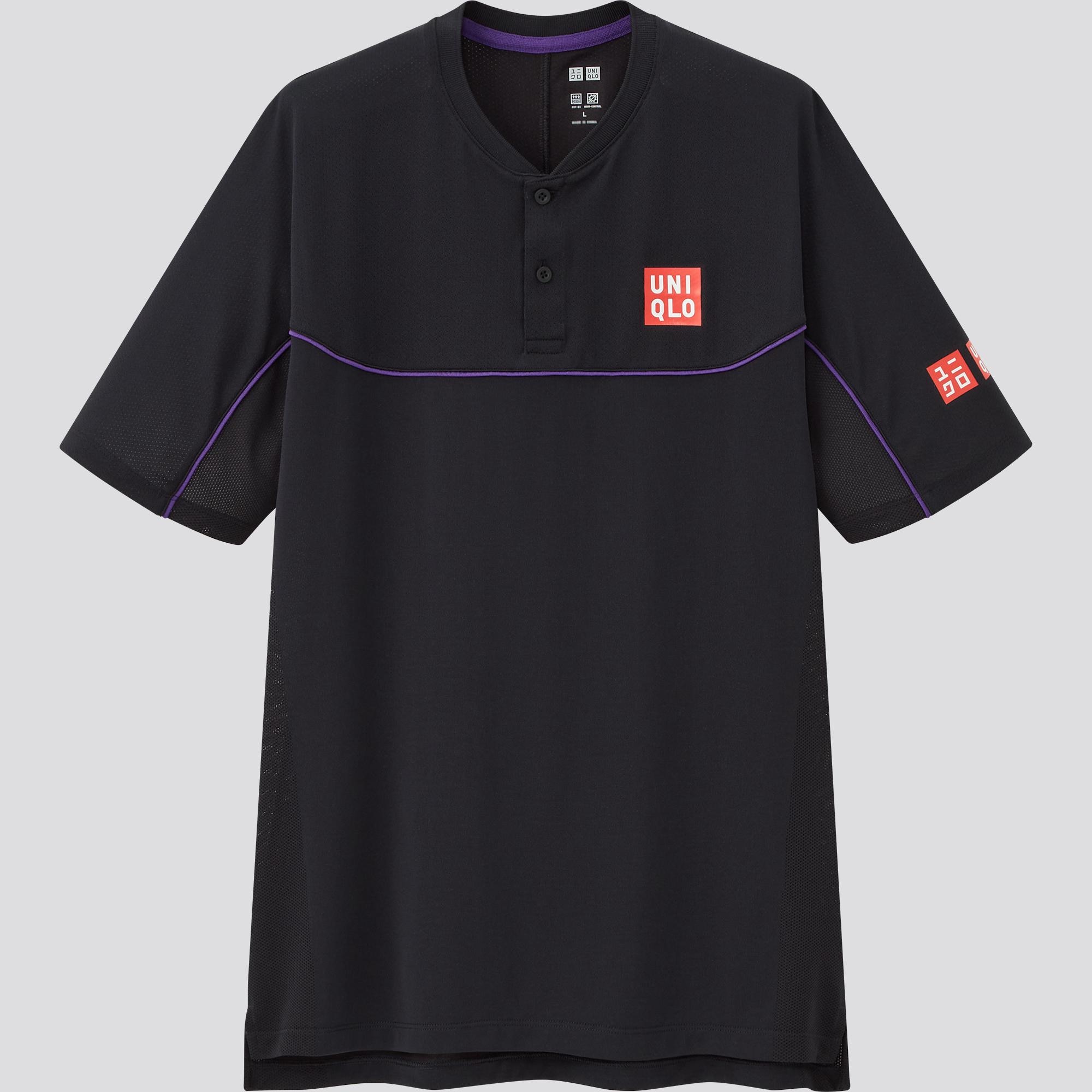 ユニクロ RF ドライ ポロシャツ ショートパンツ 黒 紫 M - ウェア