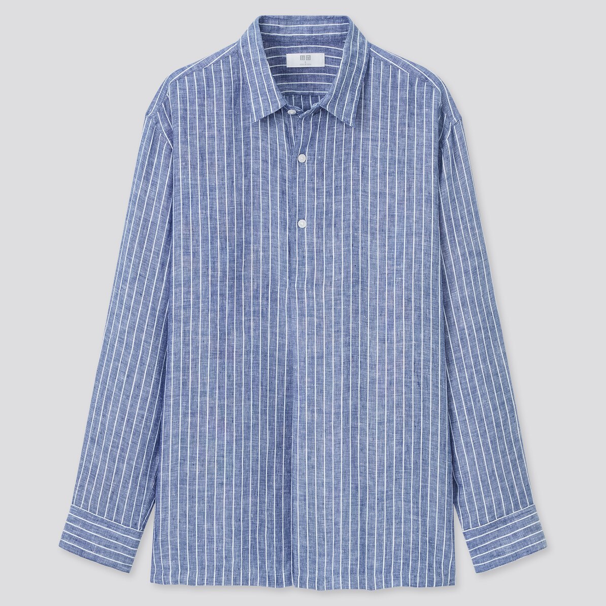 プレミアムリネンストライププルオーバーシャツ 長袖 Men ユニクロ