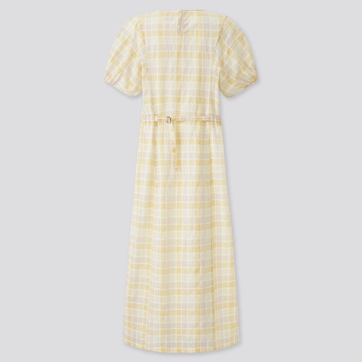 コットンドビーチェックロングワンピース 半袖 Women ユニクロ