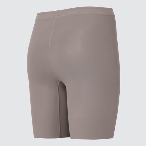 Uniqlo body shaper non-lined half shorts in khaki, Women's Fashion
