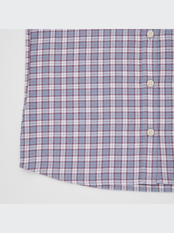 GIRLS Flannel Checked Stand Collar Shirt