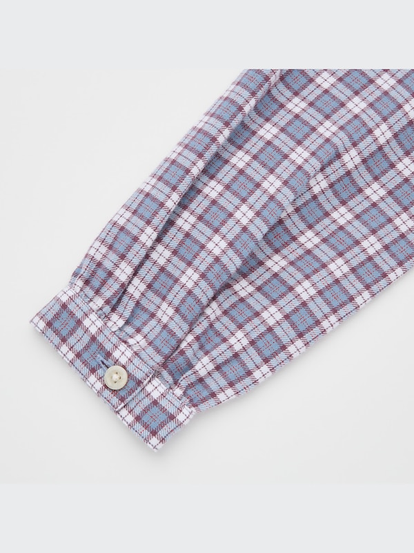 GIRLS Flannel Checked Stand Collar Shirt