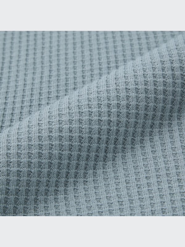 ワッフルクルーネックワンピース（長袖）