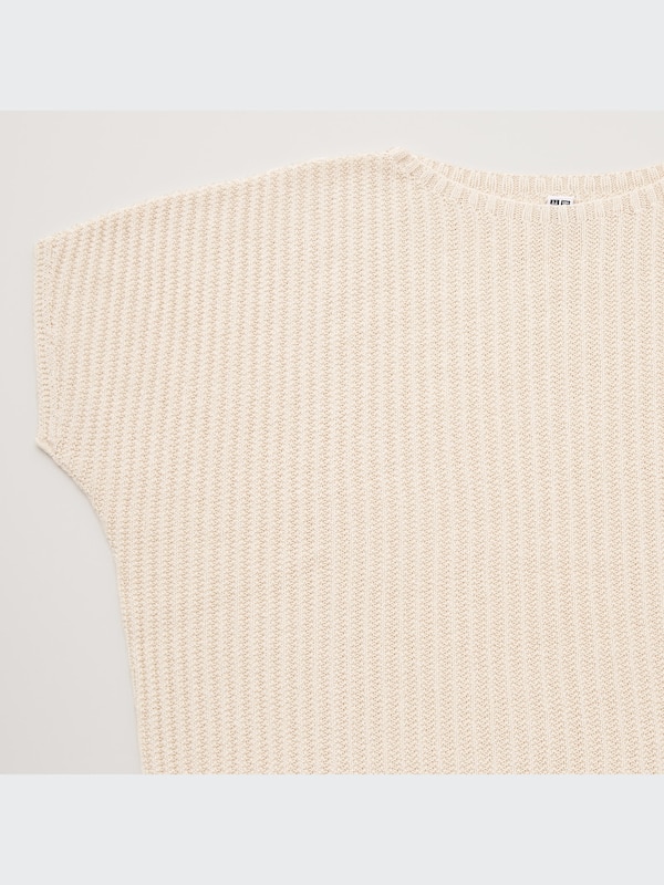 3Dリネンブレンドリブセーター（半袖）