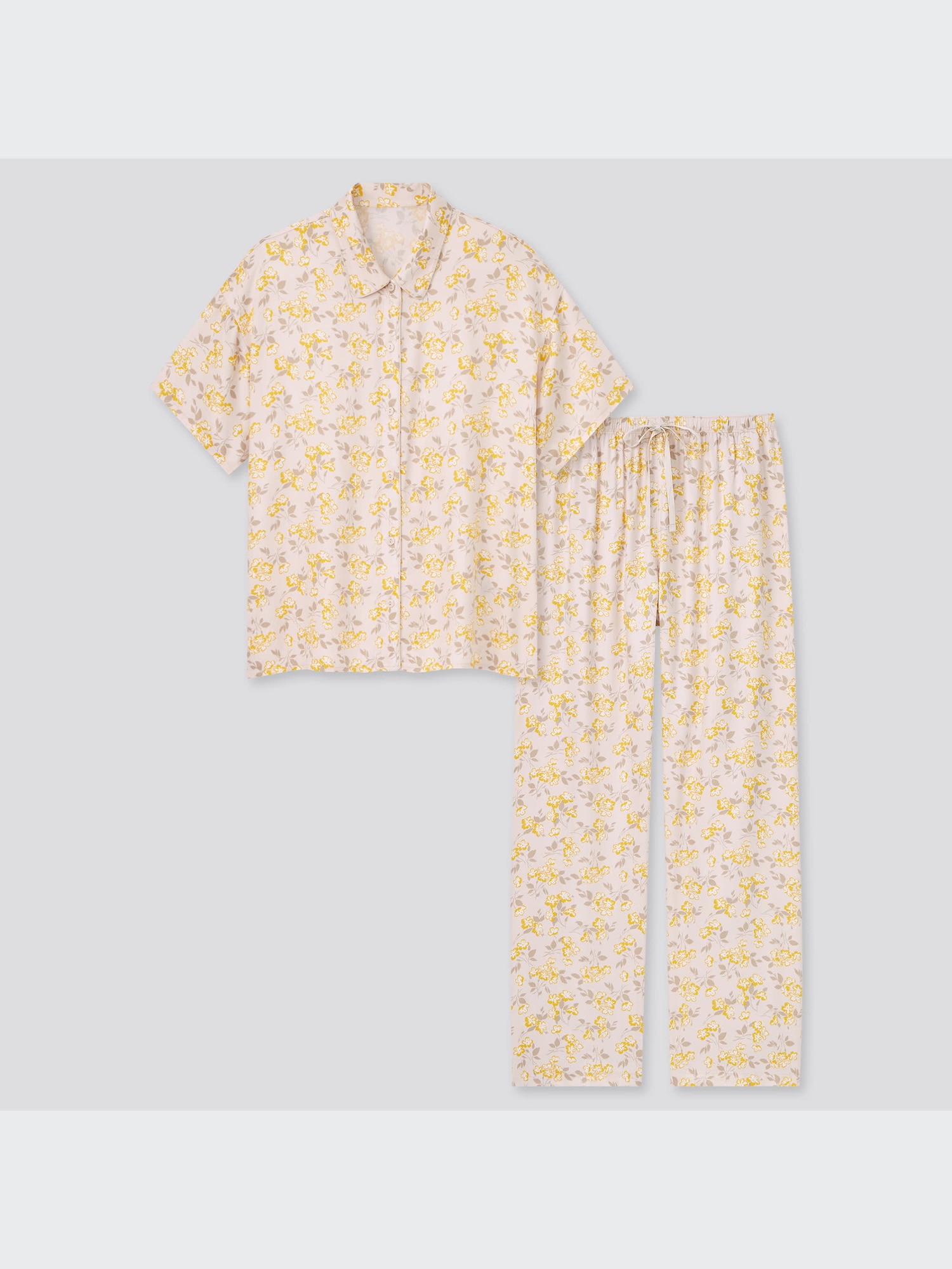 MONOPRIX モノプリ 花柄 パジャマ セットアップ レーヨン 薄手 L