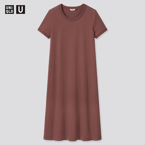 UNIQLO AIRism Cotton Short-Sleeve Long Dress