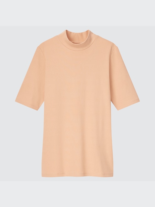 WOMEN'S STRETCH COTTON HIGH NECK HALF SLEEVE T-SHIRT UNIQLO PH