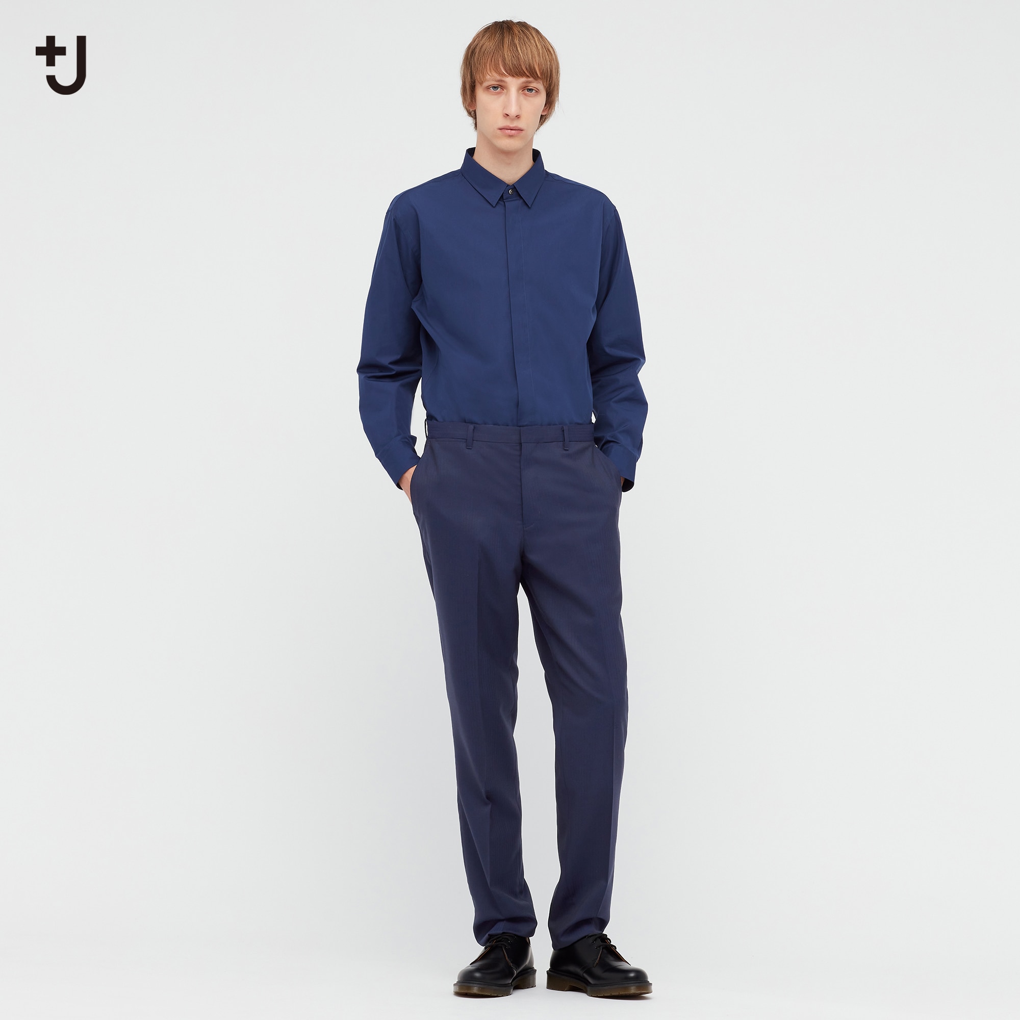 美品 UNIQLO ユニクロ テーラードジャケット 紺色 スリムフィット M