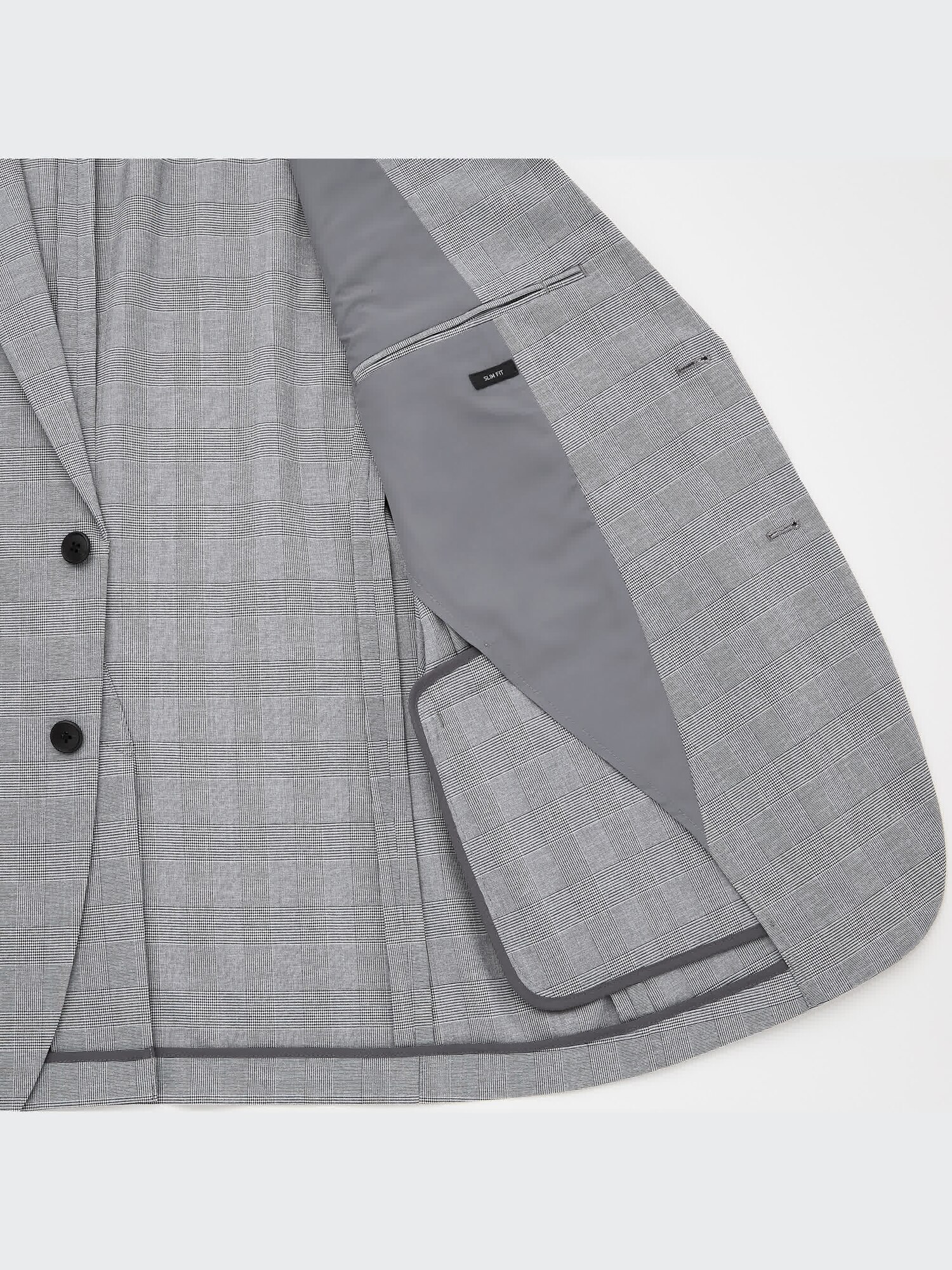 未使用品級 UNIQLO グレンチェック SLIMFITスーツセットアップS 未使用品級 UNIQLO グレンチェック SLIMFITスーツセットアップS