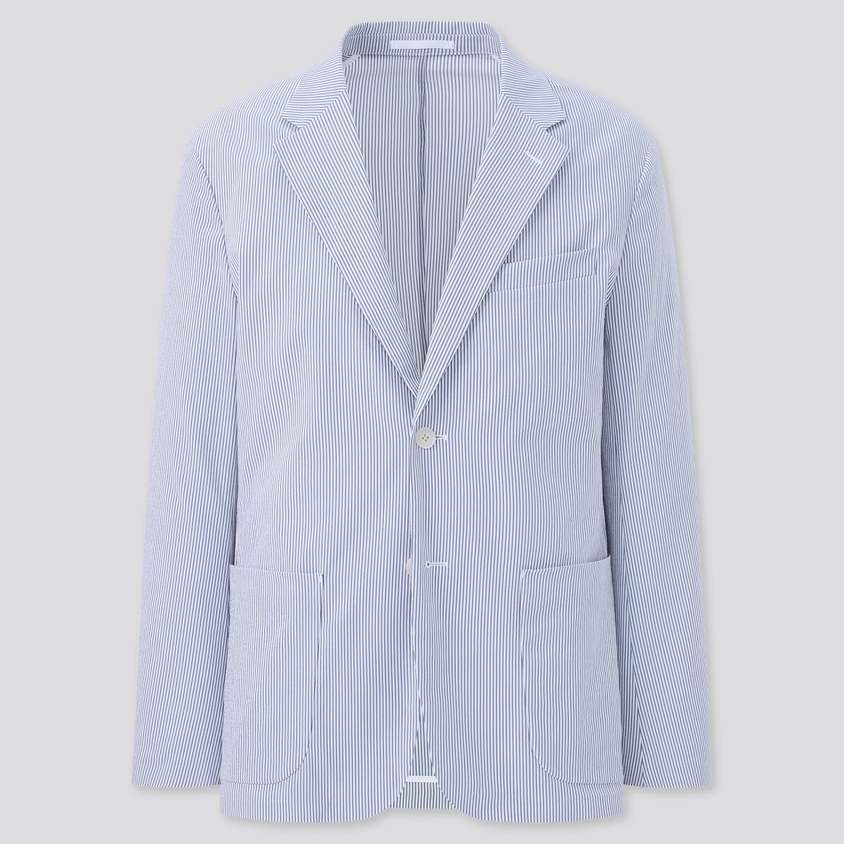 感動ジャケット シアサッカー 袖丈2cm短め 着丈1cm短め セットアップ可能 Men ユニクロ