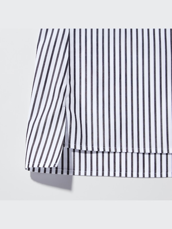 スーピマコットンスタンドカラーストライプシャツ（長袖）