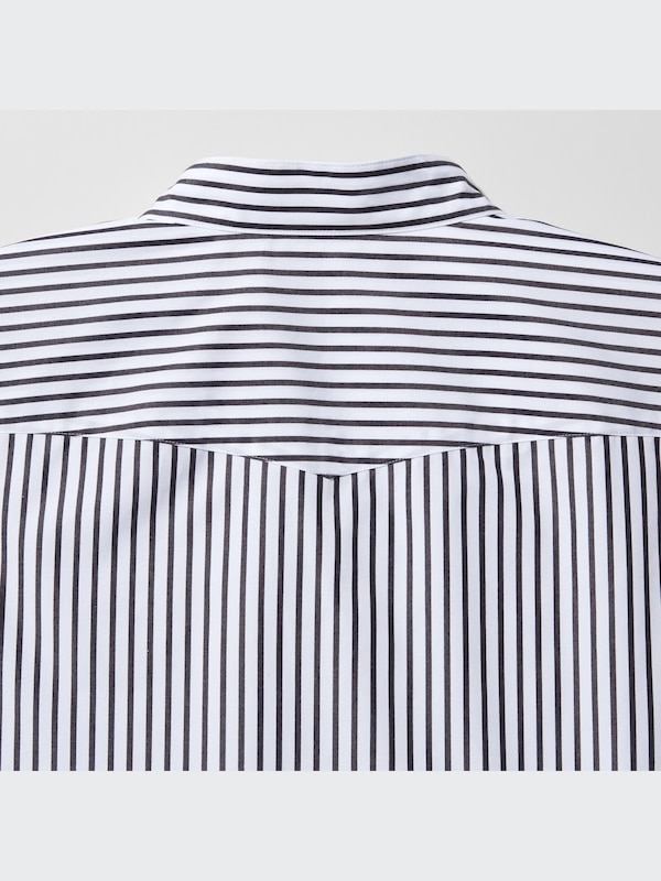 スーピマコットンスタンドカラーストライプシャツ（長袖）