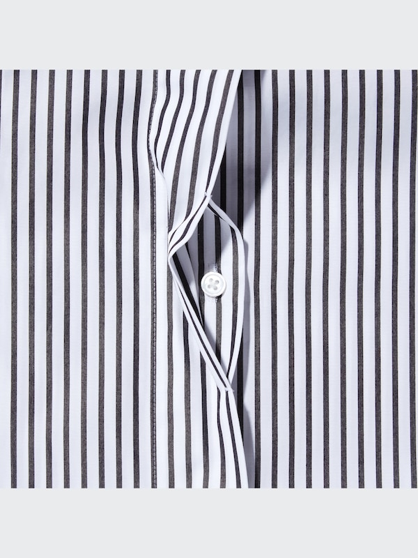 スーピマコットンスタンドカラーストライプシャツ（長袖）