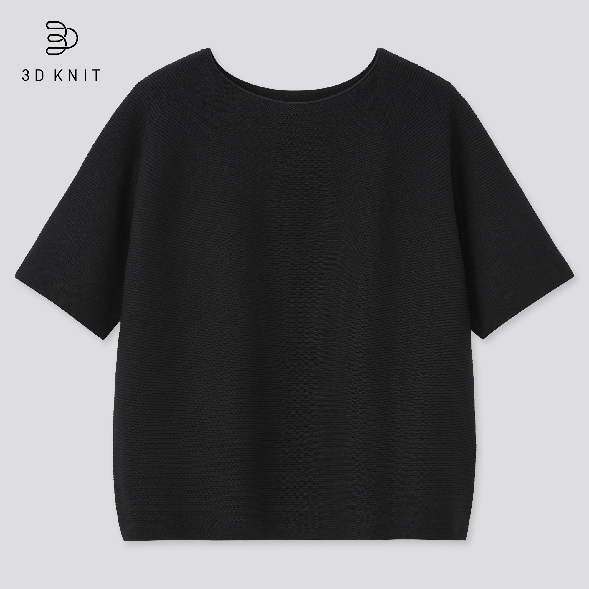 WOMEN'S 3D KNIT COTTON CREW NECK HALF 
