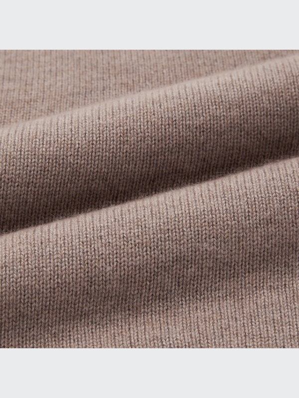 3Dカシミヤブレンドクルーネックチュニック（長袖）