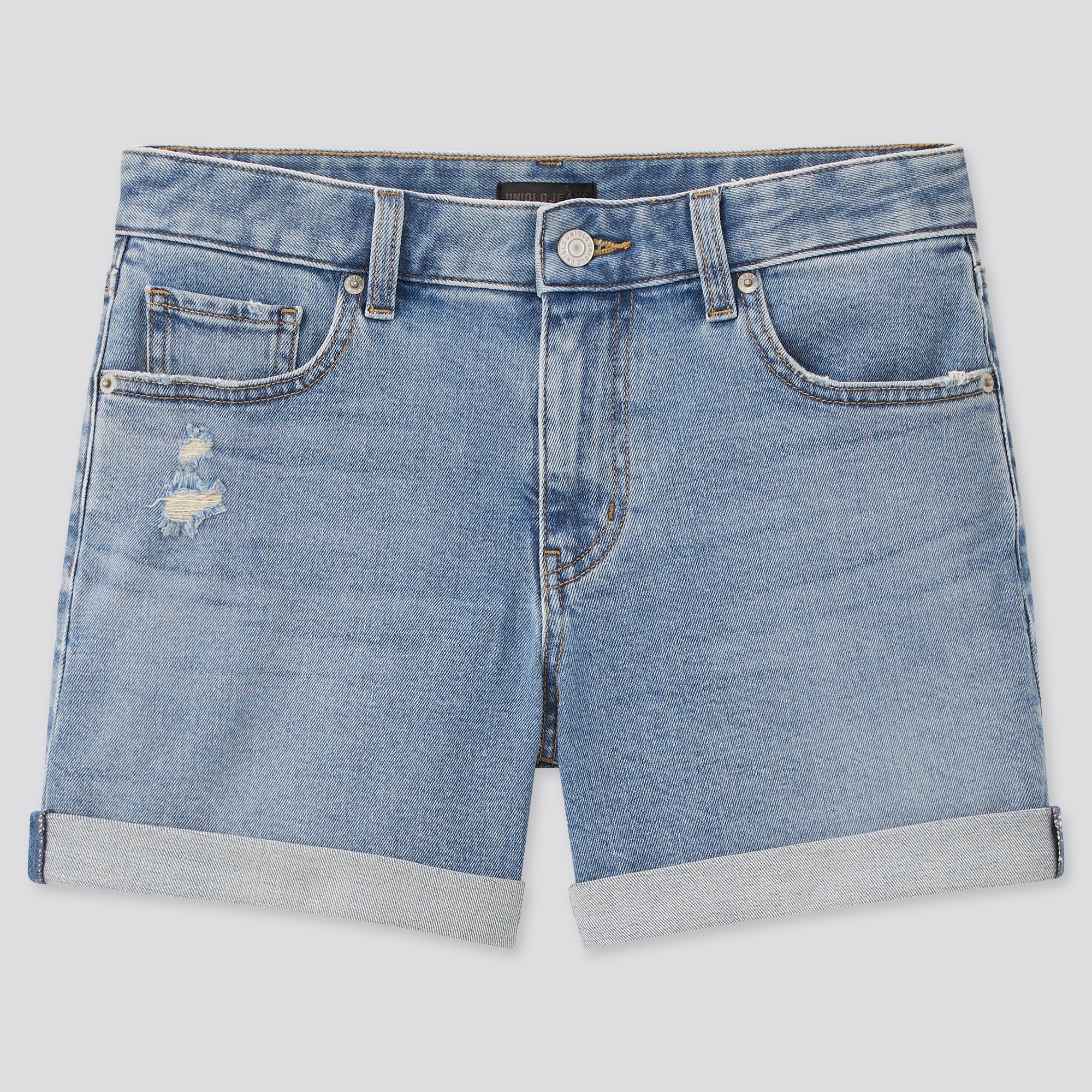 Medium length denim on sale shorts