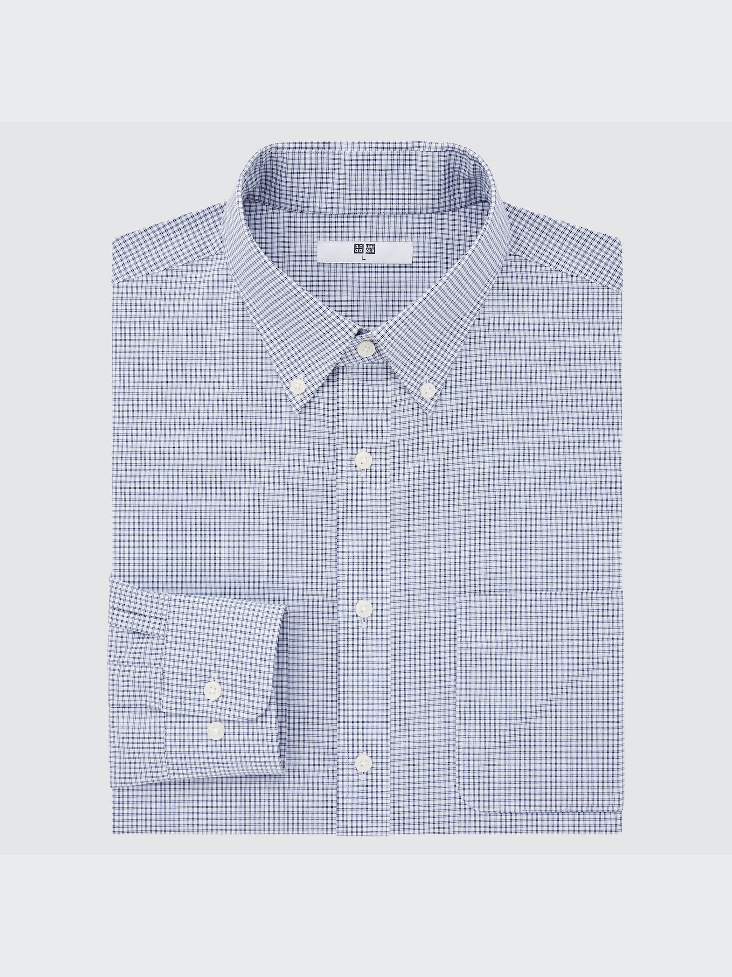 M:E ハンドメイド ブラック ホワイト シャツ ユニクロ公式 | ファインクロス チェックシャツ（ボタンダウンカラー