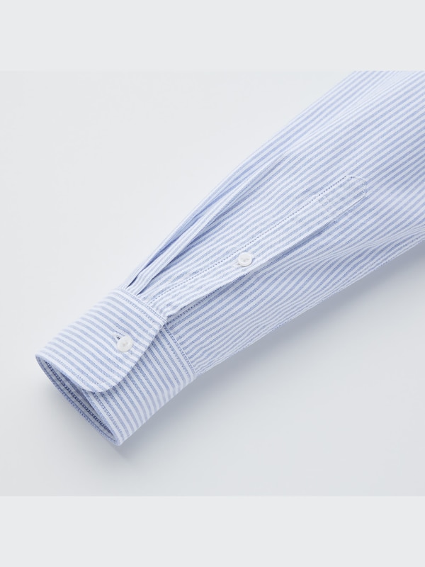 Kemeja Oxford Slim Fit Garis Lengan Panjang