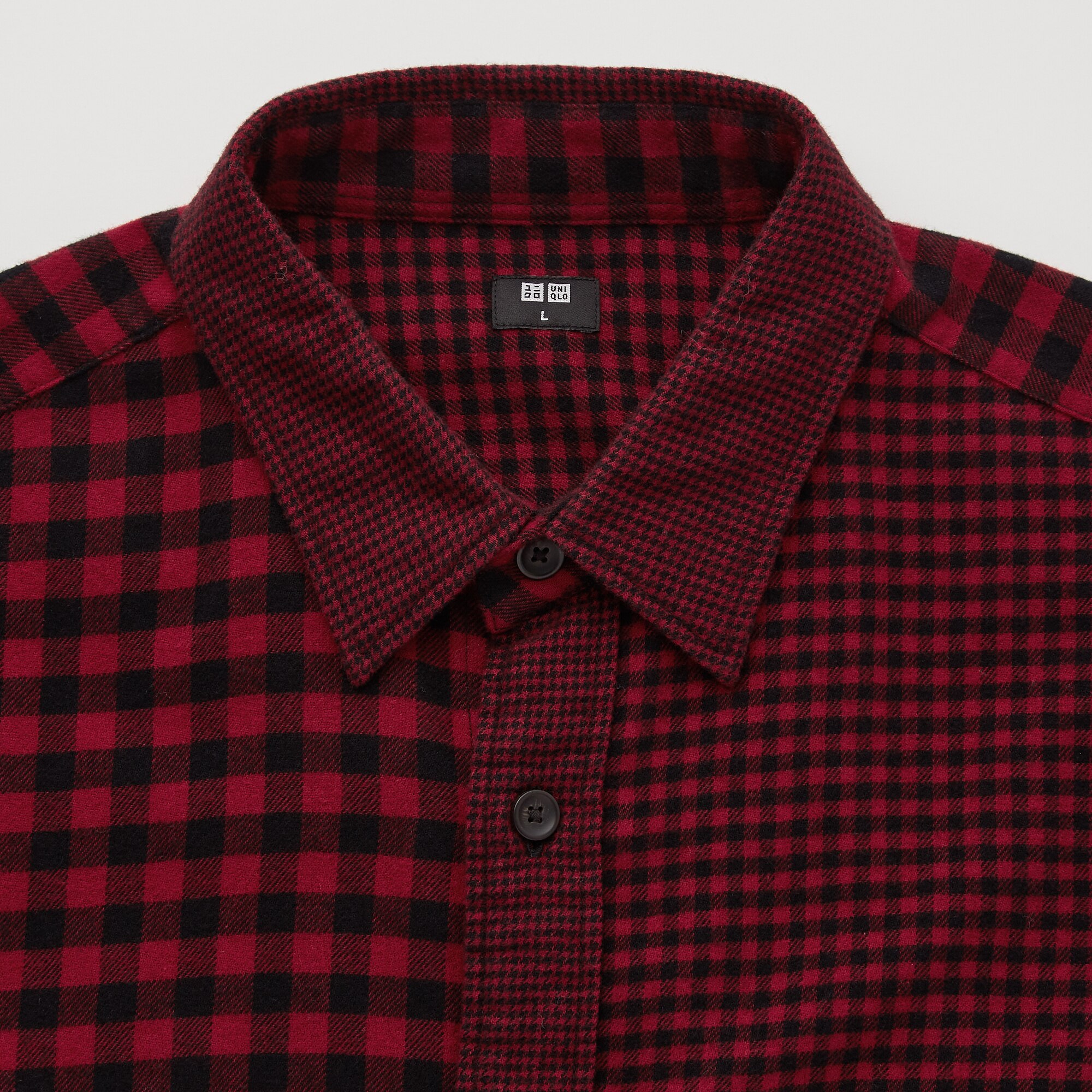 Uniqlo Flannel Shirt Check Plaid Long Sleeve Button Up Size M  eBay