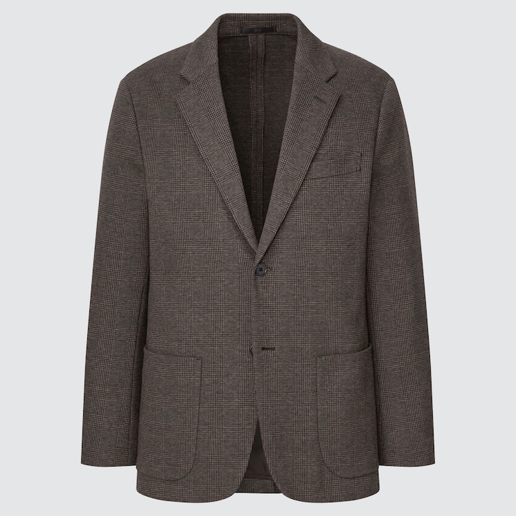ユニクロ公式 コンフォートジャケット ジャージー グレンチェック 袖丈着丈標準