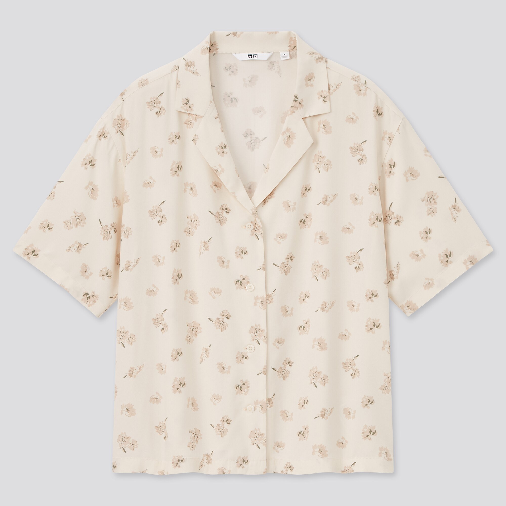 WOMEN'S RAYON OPEN COLLAR SHORT SLEEVE 