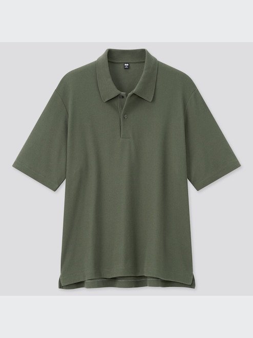 MEN'S WAFFLE POLO SHORT SLEEVE SHIRT UNIQLO SG