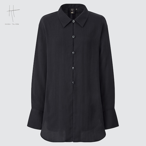 Uniqlo Cotton Button Down LS, Women's Fashion, Tops, Longsleeves