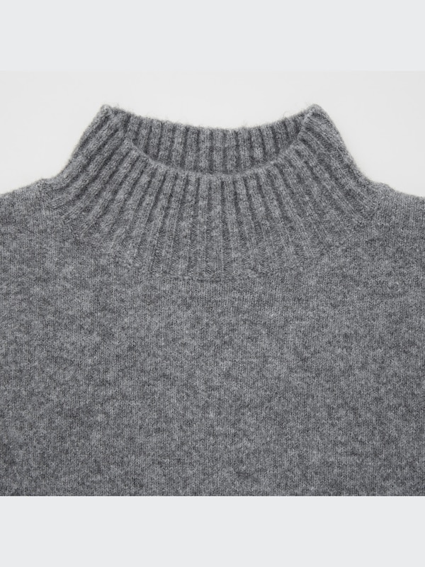 Light Souffle Mock Neck Long Sleeve Sweater