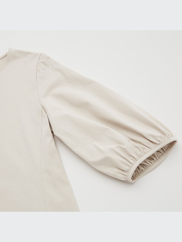 Mercerized Cotton 3/4 Sleeve Flare Dress
