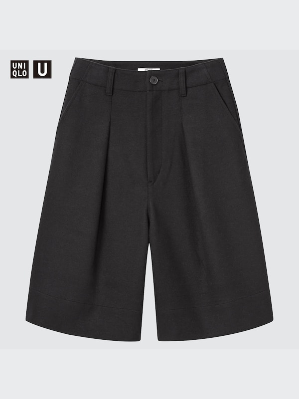 ウールブレンドジャージータックショートパンツ