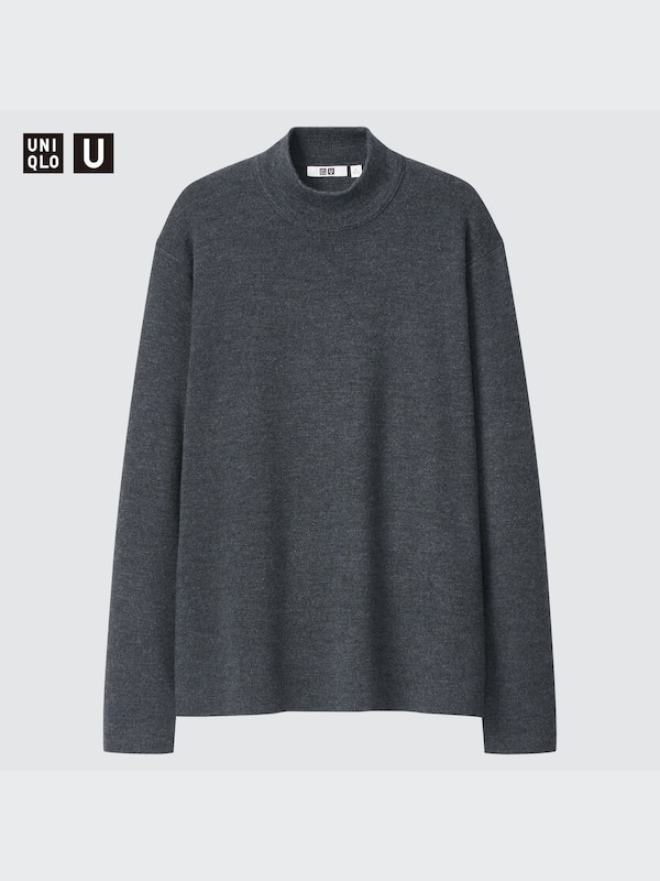 メリノブレンドモックネックセーター（長袖）