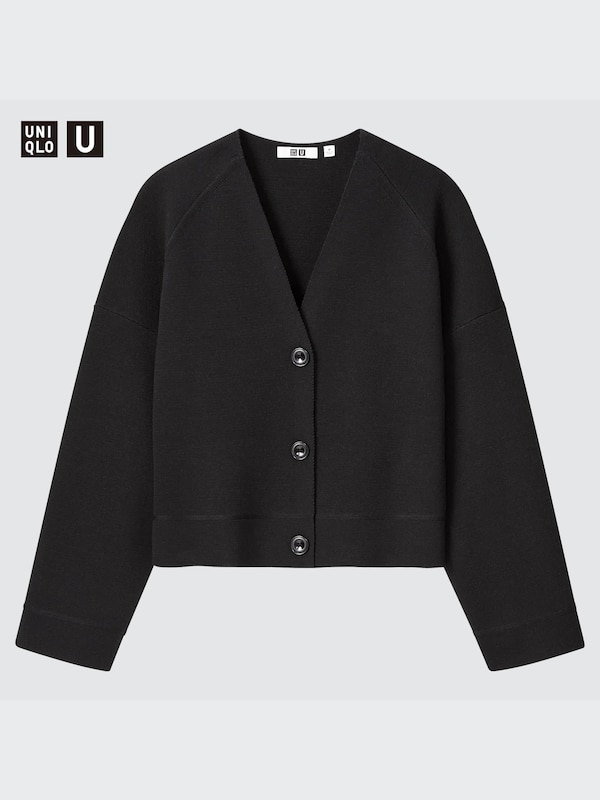 Women's U Merino Blend Cropped Cardigan UNIQLO ID