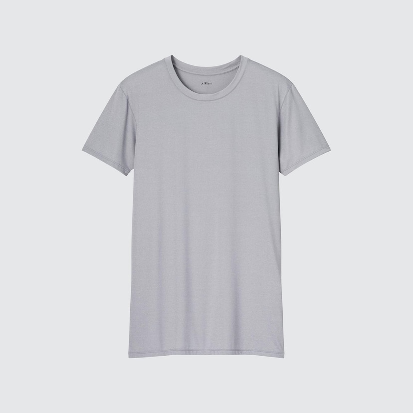 Uniqlo AIRism Micro Mesh V-Neck Short Sleeve T-Shirt In Beige