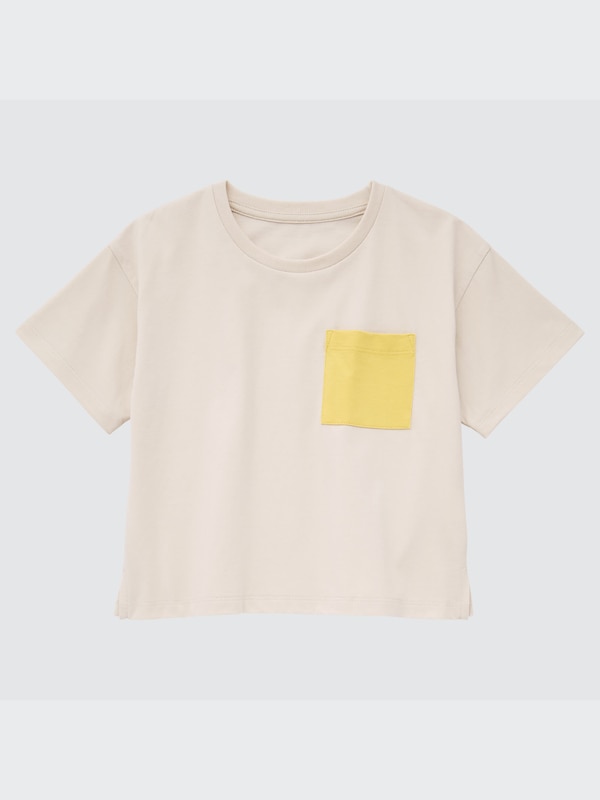 エアリズムコットンTシャツ（カラーブロック・半袖）