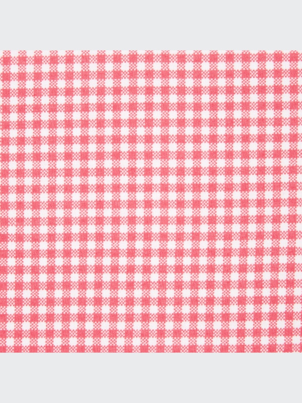 エアリズムコットンクルーネックT（チェック・長袖）