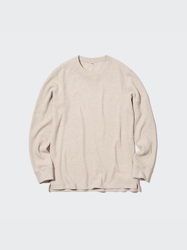 Waffle Crew Neck Long Sleeve T-Shirt