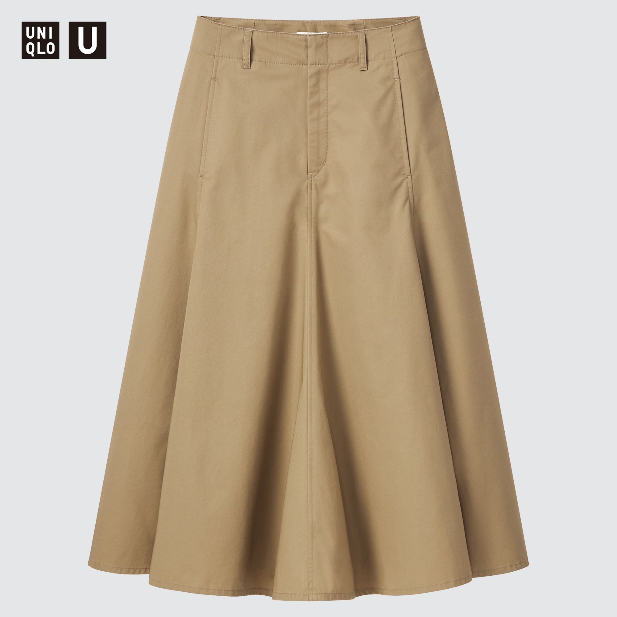 Cotton Twill Flared Skirt