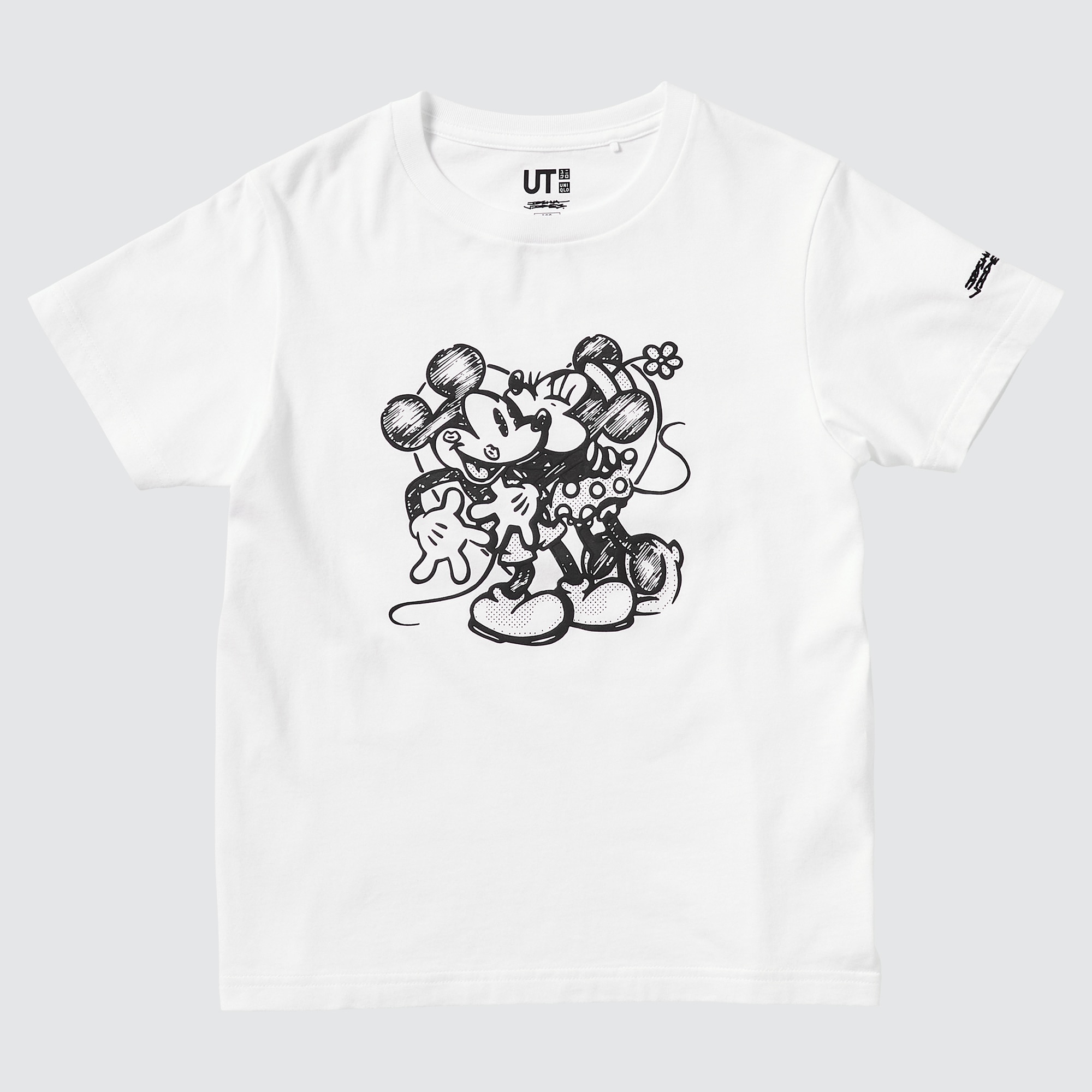 KIDS モノクローム ミッキーマウス アート バイ ジョシュア・ヴィーダス UT グラフィックTシャツ（半袖）