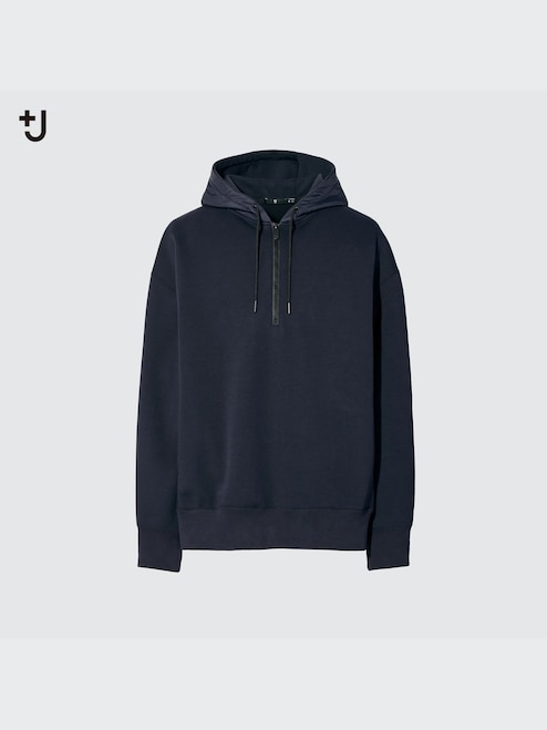 MEN'S +J DRY SWEAT HALF-ZIP PULLOVER HOODIE UNIQLO SG