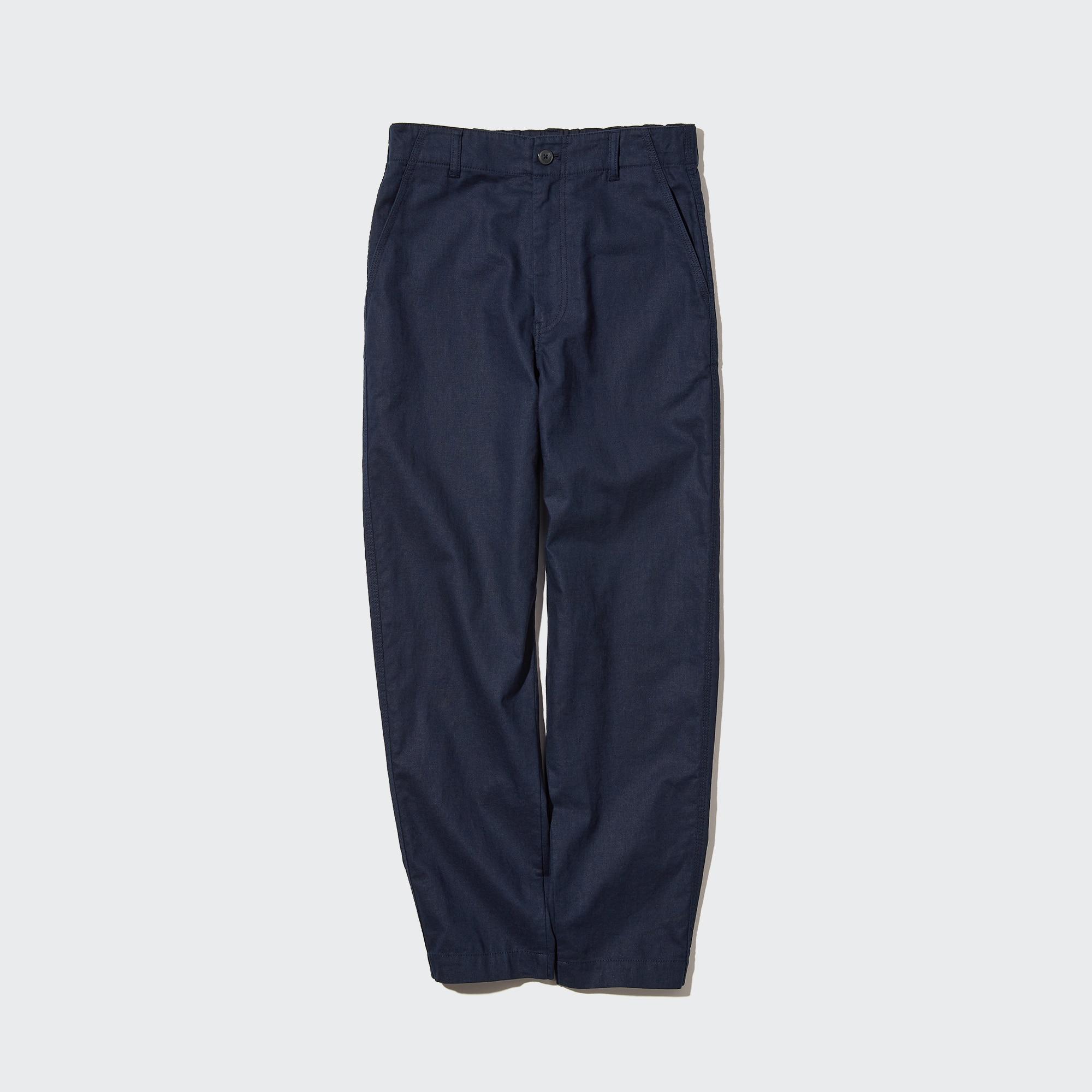 JW Anderson Uniqlo Pants Womens XS Linen Blend Wide Leg Belted Navy Blue  Crop | eBay