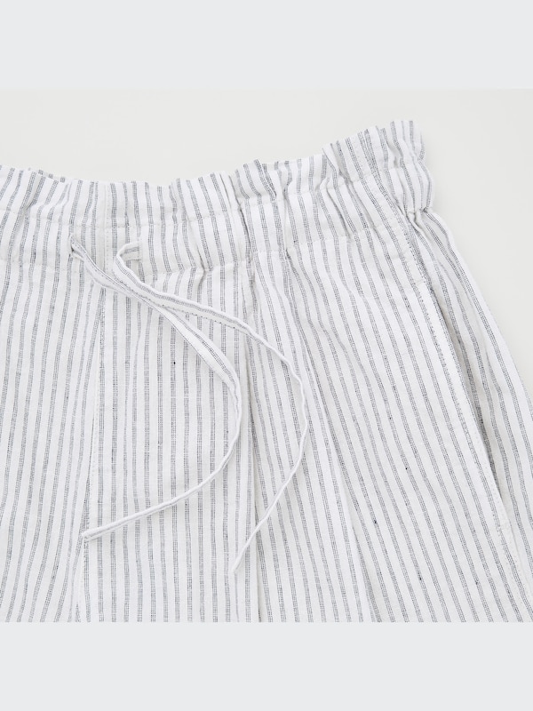 リネンコットンショートパンツ（ストライプ・丈9.5cm）