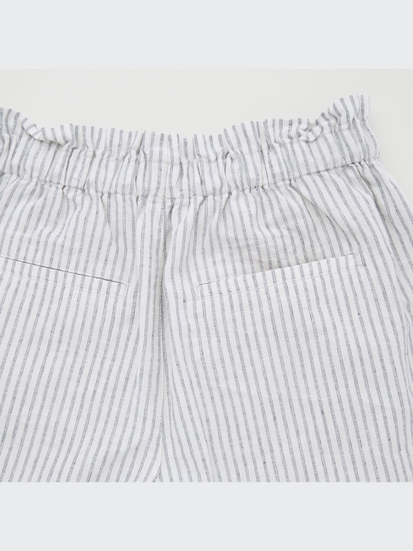 リネンコットンショートパンツ（ストライプ・丈9.5cm）